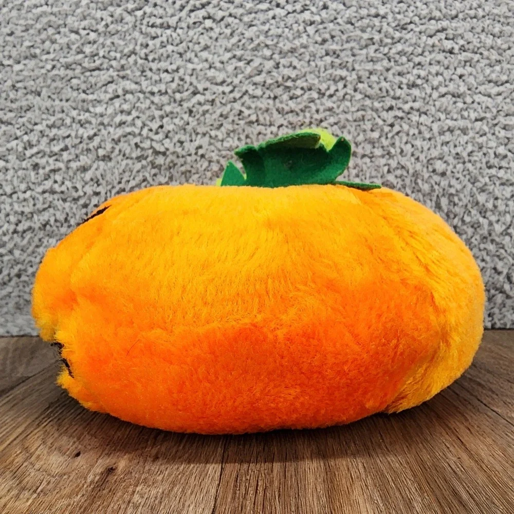 Vintage Halloween Jack O Lantern Pumpkin Plush Stuffed Orange Made Taiwan 8